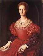 BRONZINO, Agnolo Portrait of Lucrezia Panciatichi fg oil painting on canvas